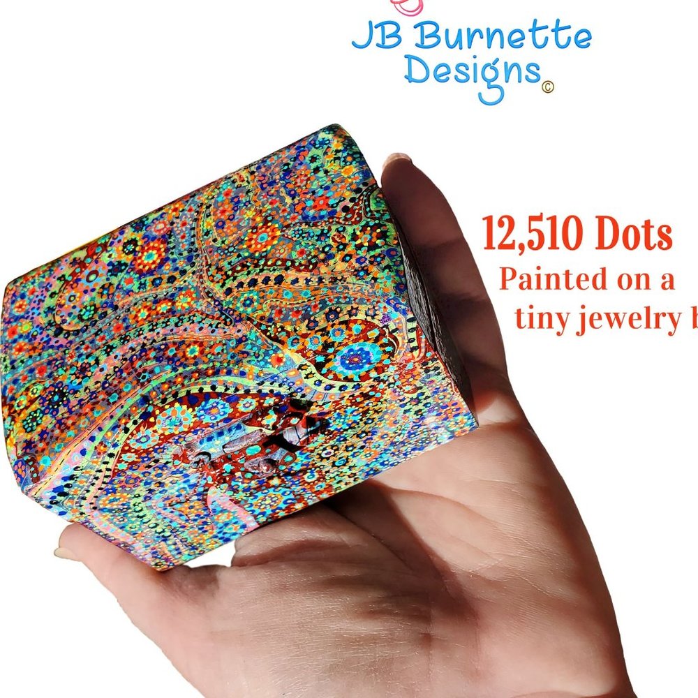 12,510 Dots MicroArt Jewelry Box, Abstract Painted Tiny Detail